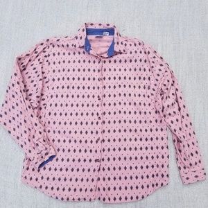 Vintage Pink Patterned Button Down Top